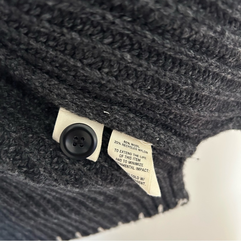 NWT Alex Mill Marleybone Sweater Jacket with Scarf in Charcoal - Picture 6 of 7